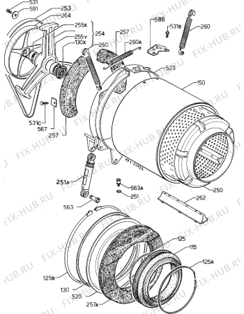 Взрыв-схема стиральной машины Zanussi ZJD125 - Схема узла Functional parts 267